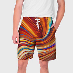 Шорты на шнурке мужские Цветные волны - нейросеть, цвет: 3D-принт