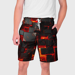 Шорты на шнурке мужские Неоновые квадратики, цвет: 3D-принт