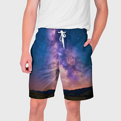 Шорты на шнурке мужские Млечный путь ночью, цвет: 3D-принт