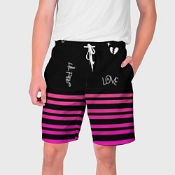 Мужские шорты Lil Peep розовые полосы