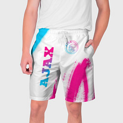 Шорты на шнурке мужские Ajax neon gradient style вертикально, цвет: 3D-принт