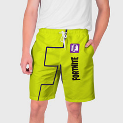 Шорты на шнурке мужские Fortnite logo yellow game, цвет: 3D-принт