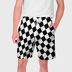 Шорты на шнурке мужские Шахматные клетки абстракция, цвет: 3D-принт