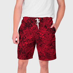 Шорты на шнурке мужские Абстрактная текстура тёмно-красный, цвет: 3D-принт