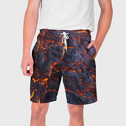 Шорты на шнурке мужские Вулканическая лава, цвет: 3D-принт
