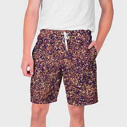 Шорты на шнурке мужские Драгоценный фиолетово-медный абстракция, цвет: 3D-принт