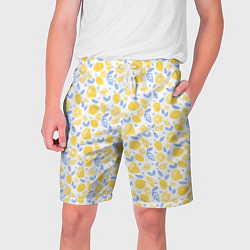 Шорты на шнурке мужские Летний вайб - паттерн лимонов, цвет: 3D-принт