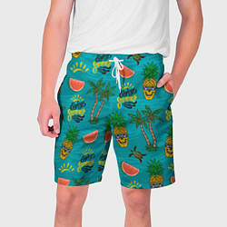 Шорты на шнурке мужские Enjoy summer pattern - pineapple, цвет: 3D-принт