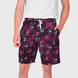 Мужские шорты Тёмный пурпурный текстурированный кубики
