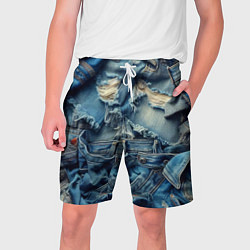 Шорты на шнурке мужские Denim rags - fashion trend, цвет: 3D-принт