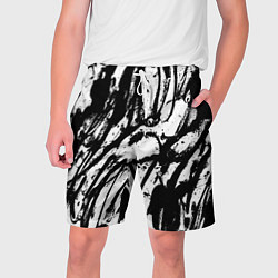 Шорты на шнурке мужские Чёрно-белая абстракция: нейросеть, цвет: 3D-принт