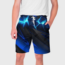 Шорты на шнурке мужские Абстракция синяя из градиента и линий, цвет: 3D-принт