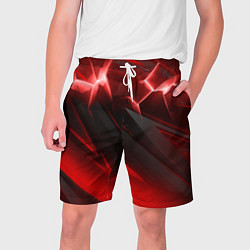 Шорты на шнурке мужские Яркая красная объемная абстракция, цвет: 3D-принт