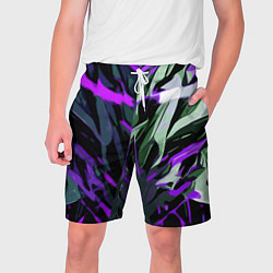 Мужские шорты Хаотичная чёрно-фиолетово абстракция