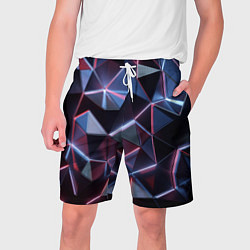 Шорты на шнурке мужские Неоновые геометрические плиты, цвет: 3D-принт