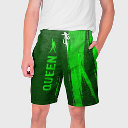 Шорты на шнурке мужские Queen - green gradient по-вертикали, цвет: 3D-принт