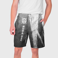 Шорты на шнурке мужские One Piece - grey gradient по-вертикали, цвет: 3D-принт