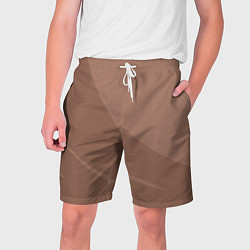 Шорты на шнурке мужские Мокко Мусс однотонный с полосой, цвет: 3D-принт