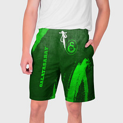 Шорты на шнурке мужские Galatasaray - green gradient вертикально, цвет: 3D-принт