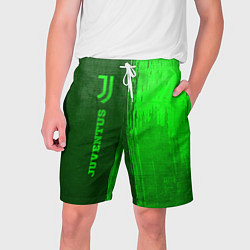 Шорты на шнурке мужские Juventus - green gradient по-вертикали, цвет: 3D-принт