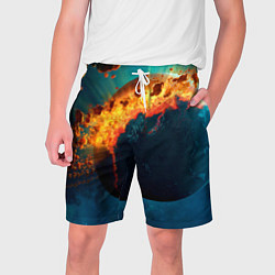 Шорты на шнурке мужские Взрыв планеты, цвет: 3D-принт