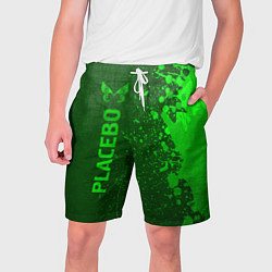 Шорты на шнурке мужские Placebo - green gradient по-вертикали, цвет: 3D-принт