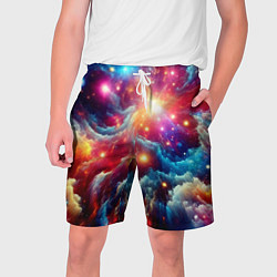 Шорты на шнурке мужские Colorfull neon space clouds - ai art fantasy, цвет: 3D-принт