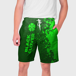 Шорты на шнурке мужские Black Clover - green gradient по-вертикали, цвет: 3D-принт
