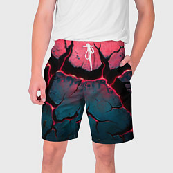 Шорты на шнурке мужские Объемные разломы текстура, цвет: 3D-принт