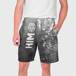 Шорты на шнурке мужские HIM - grey gradient по-вертикали, цвет: 3D-принт