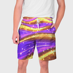 Шорты на шнурке мужские Блестящая волнистая текстура, цвет: 3D-принт
