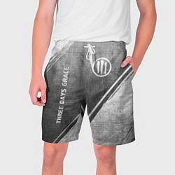 Шорты на шнурке мужские Three Days Grace - grey gradient вертикально, цвет: 3D-принт