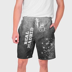 Шорты на шнурке мужские Real Madrid - grey gradient вертикально, цвет: 3D-принт