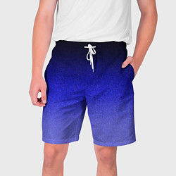Шорты на шнурке мужские Градиент индиго из чёрно в синий текстура крошка, цвет: 3D-принт