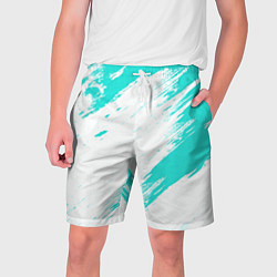 Шорты на шнурке мужские Color white light blue, цвет: 3D-принт