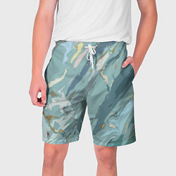 Шорты на шнурке мужские Холодный голубой абстракция, цвет: 3D-принт