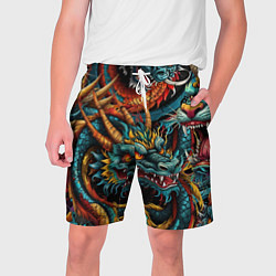 Шорты на шнурке мужские Татуировка дракона ирезуми, цвет: 3D-принт