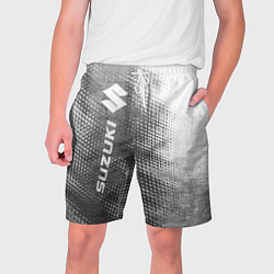 Шорты на шнурке мужские Suzuki - grey gradient по-вертикали, цвет: 3D-принт