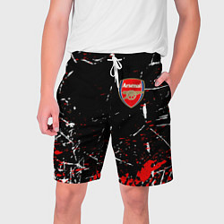 Шорты на шнурке мужские Арсенал штрихи красок, цвет: 3D-принт