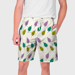 Шорты на шнурке мужские Листья на пятнах, цвет: 3D-принт