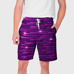 Шорты на шнурке мужские Цветные светящиеся полосы, цвет: 3D-принт