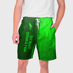 Шорты на шнурке мужские Hollywood Undead - green gradient по-вертикали, цвет: 3D-принт