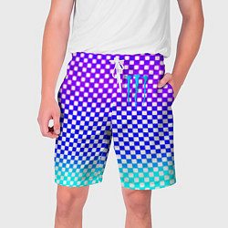 Шорты на шнурке мужские Monster шахматная клетка градиент, цвет: 3D-принт