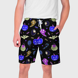 Мужские шорты Halloween blue black pumpkin