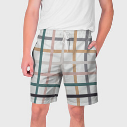 Шорты на шнурке мужские Плетенка пастельная, цвет: 3D-принт