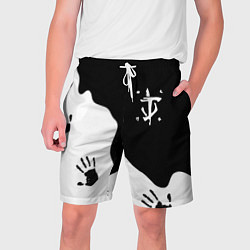 Шорты на шнурке мужские Doom отпечатки демона, цвет: 3D-принт