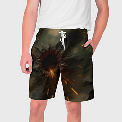 Шорты на шнурке мужские Следы от пуль на камуфляже, цвет: 3D-принт