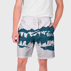 Шорты на шнурке мужские Лес и озеро, цвет: 3D-принт