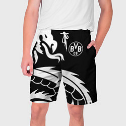 Шорты на шнурке мужские Borussia дракон белый, цвет: 3D-принт