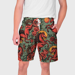 Мужские шорты Красный конь и розы